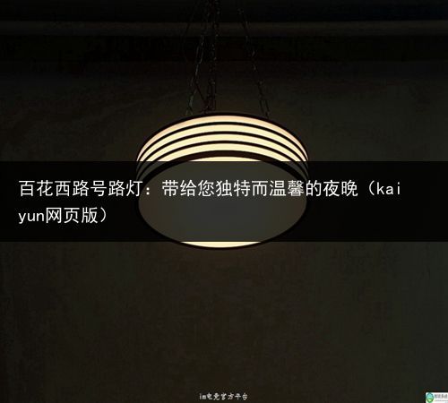百花西路号路灯：带给您独特而温馨的夜晚（kaiyun网页版）